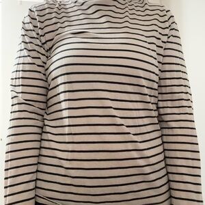 J. Crew Black and White Striped Blouse